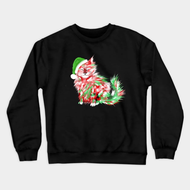 Cute Christmas holiday cat Crewneck Sweatshirt by starchildsdesigns